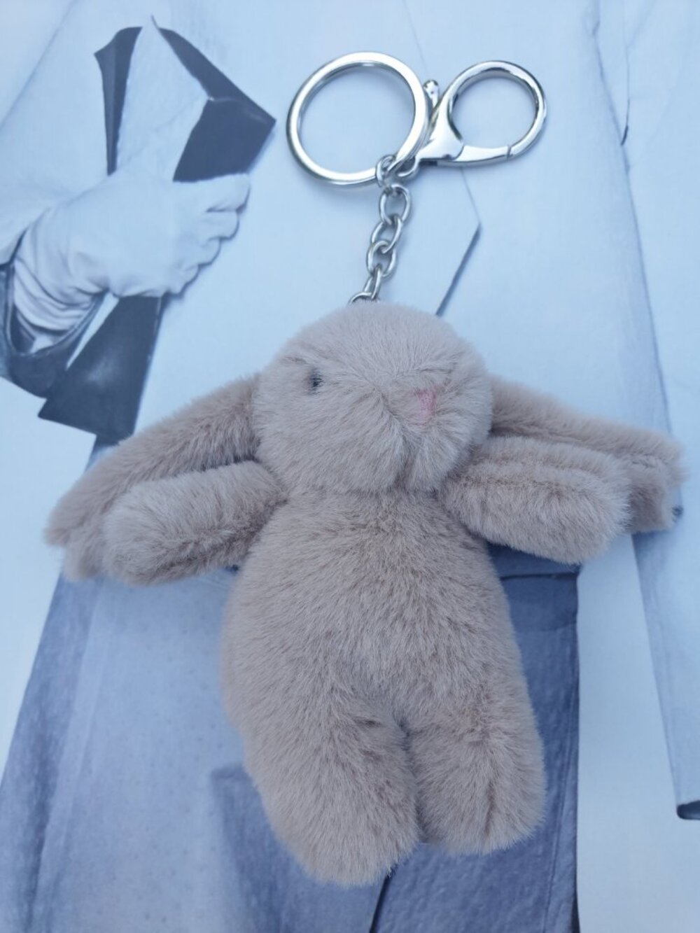 Fashion Unisex Bunny Rabbit Key Chain Keyring Handbag Backpack Pendant Accessory - Picture 2 of 2